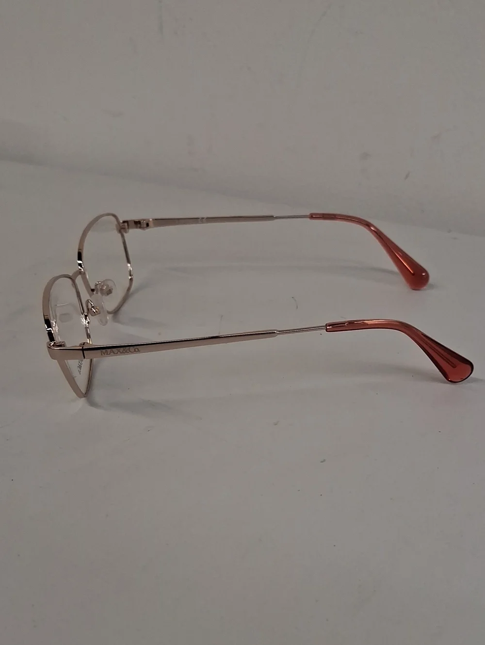 NWOT Rxable Women's Max & Co. MO5056 028 Rose Gold Rectangle Eyeglass Frames